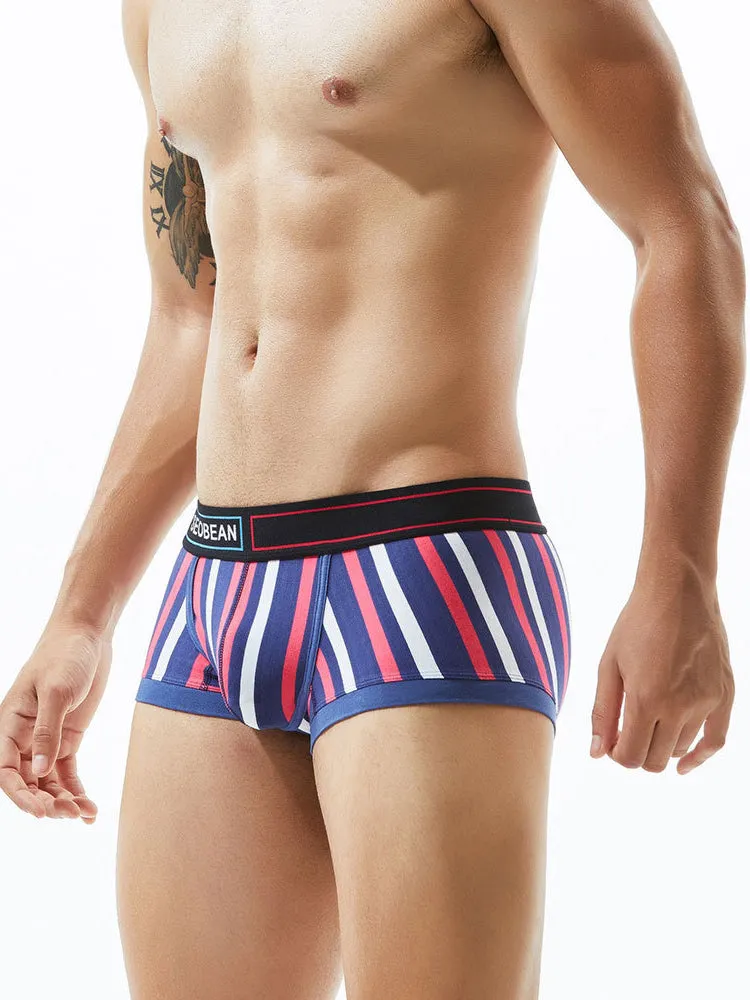 2 Pack Colorful Striped U Convex Pouch Underwear