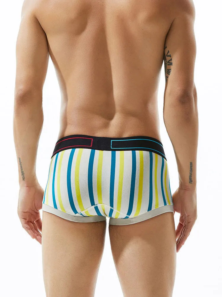 2 Pack Colorful Striped U Convex Pouch Underwear