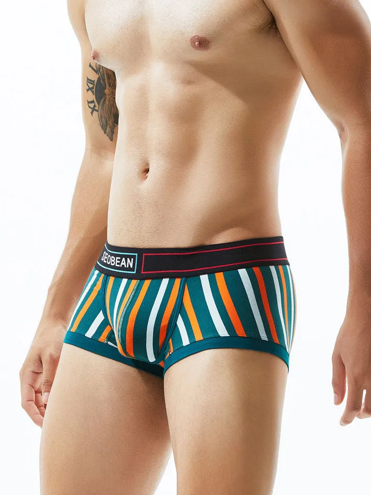 2 Pack Colorful Striped U Convex Pouch Underwear