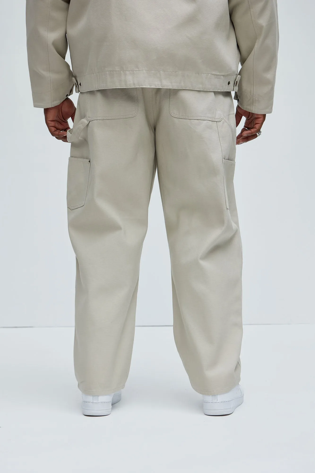 Alexander Double Knee Straight Utility Canvas Pants - Off White
