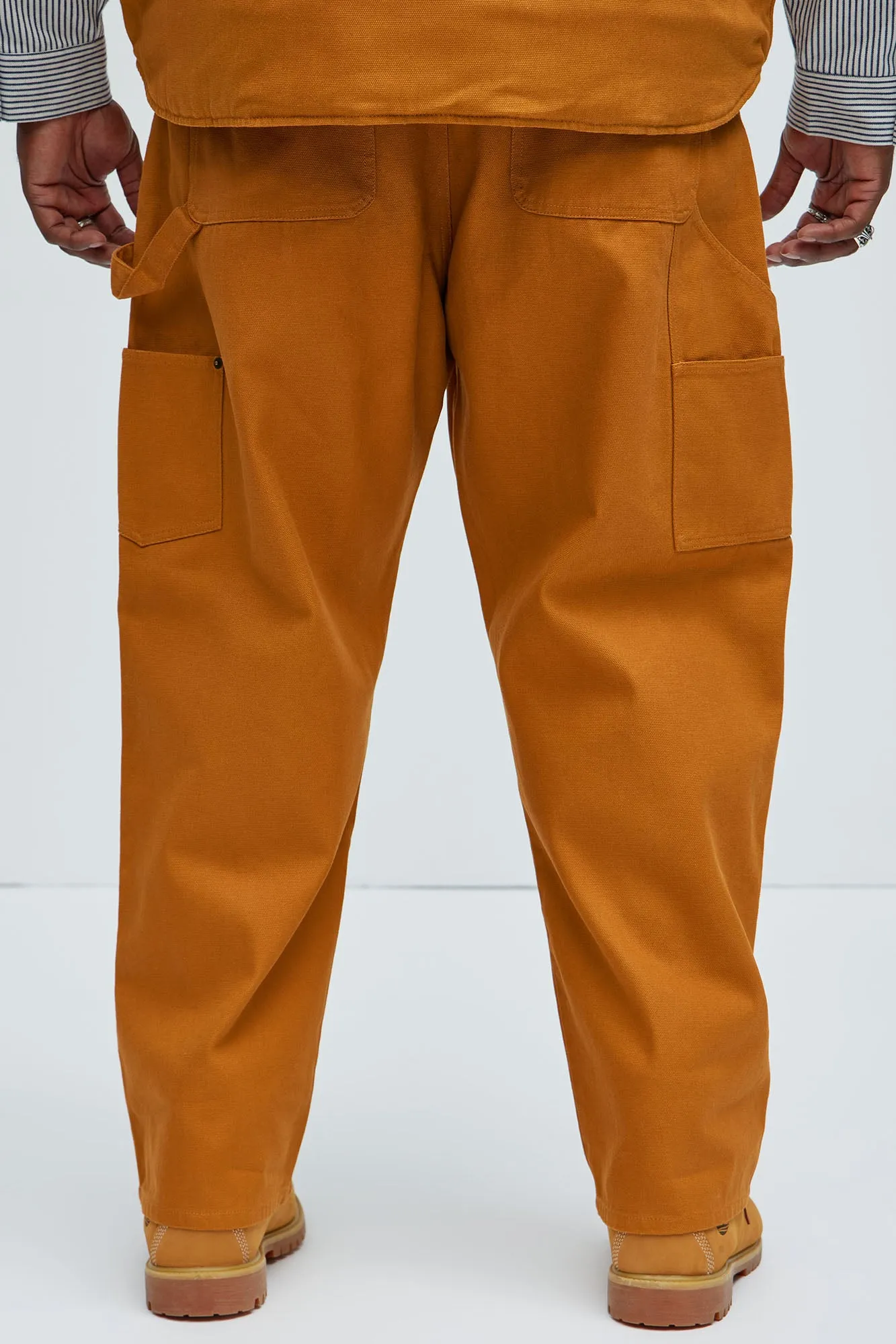 Alexander Double Knee Straight Utility Canvas Pants - Tan