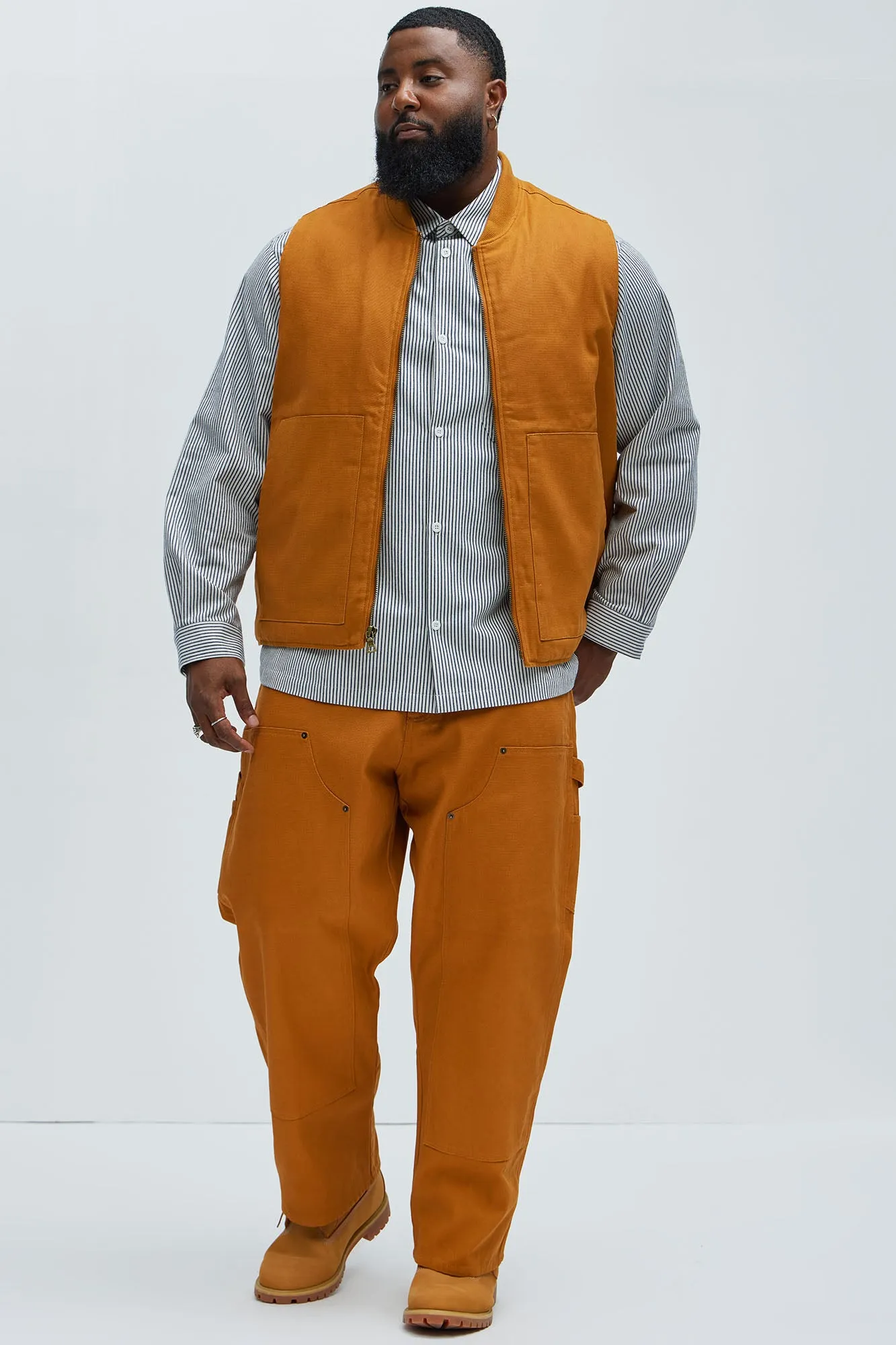 Alexander Double Knee Straight Utility Canvas Pants - Tan