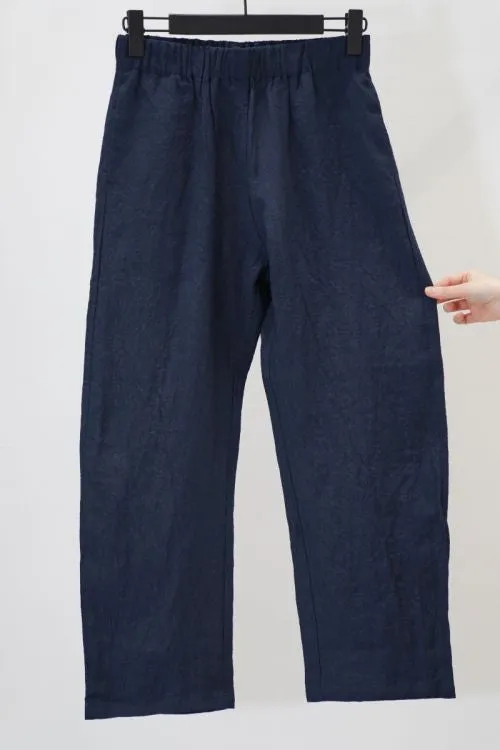 Apuntob Linen Trousers in Navy