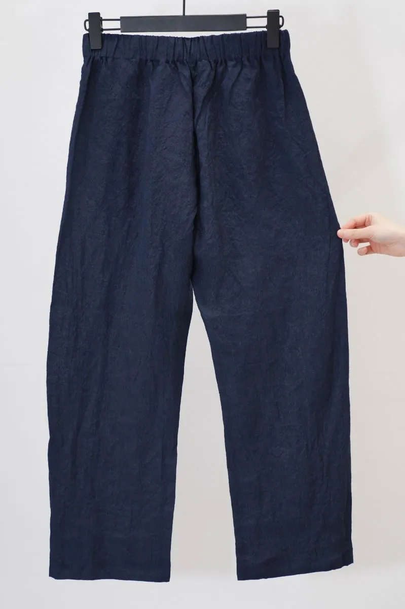 Apuntob Linen Trousers in Navy