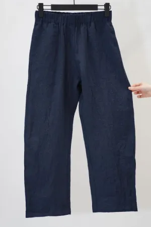 Apuntob Linen Trousers in Navy