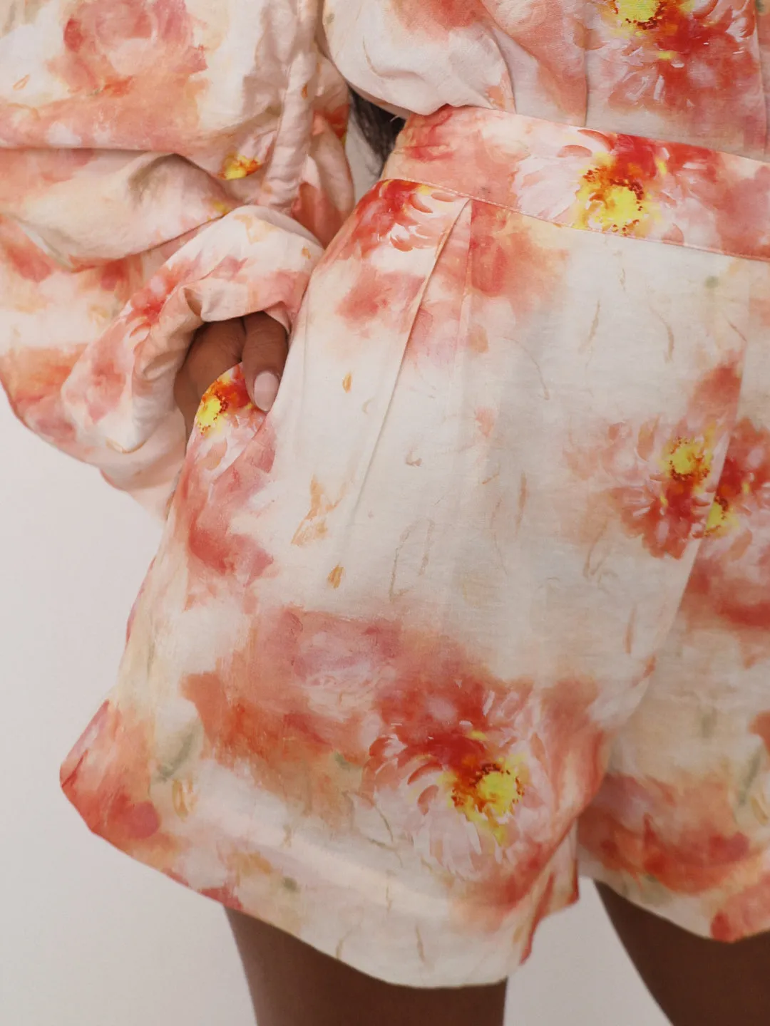 Arabella Floral Print Summer Shorts | Pink Mix