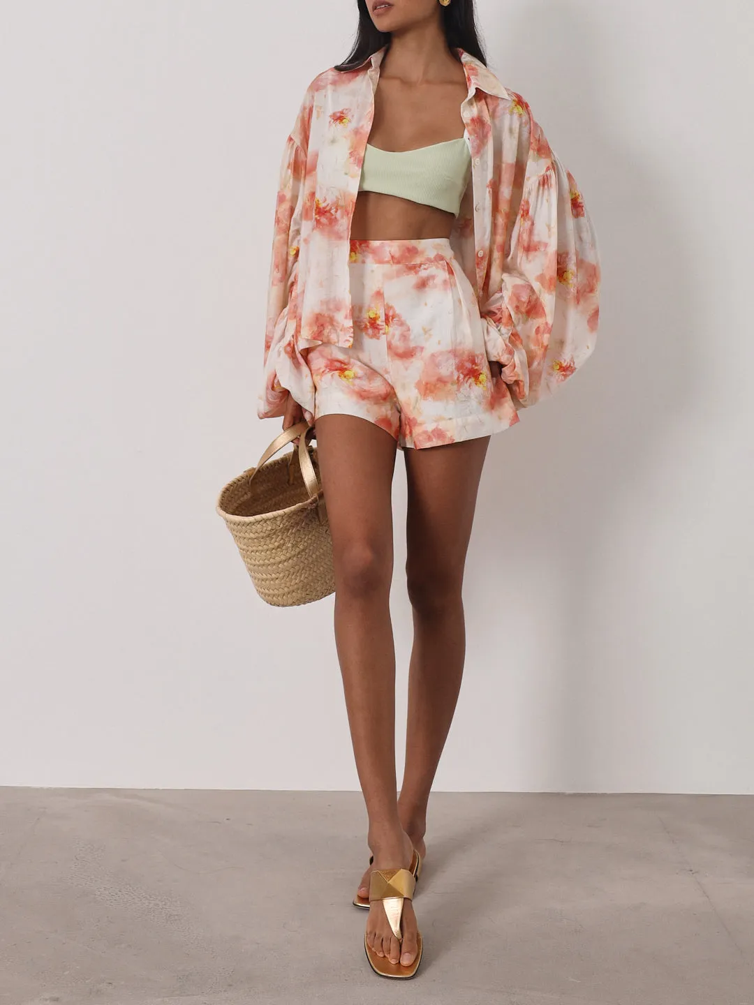 Arabella Floral Print Summer Shorts | Pink Mix