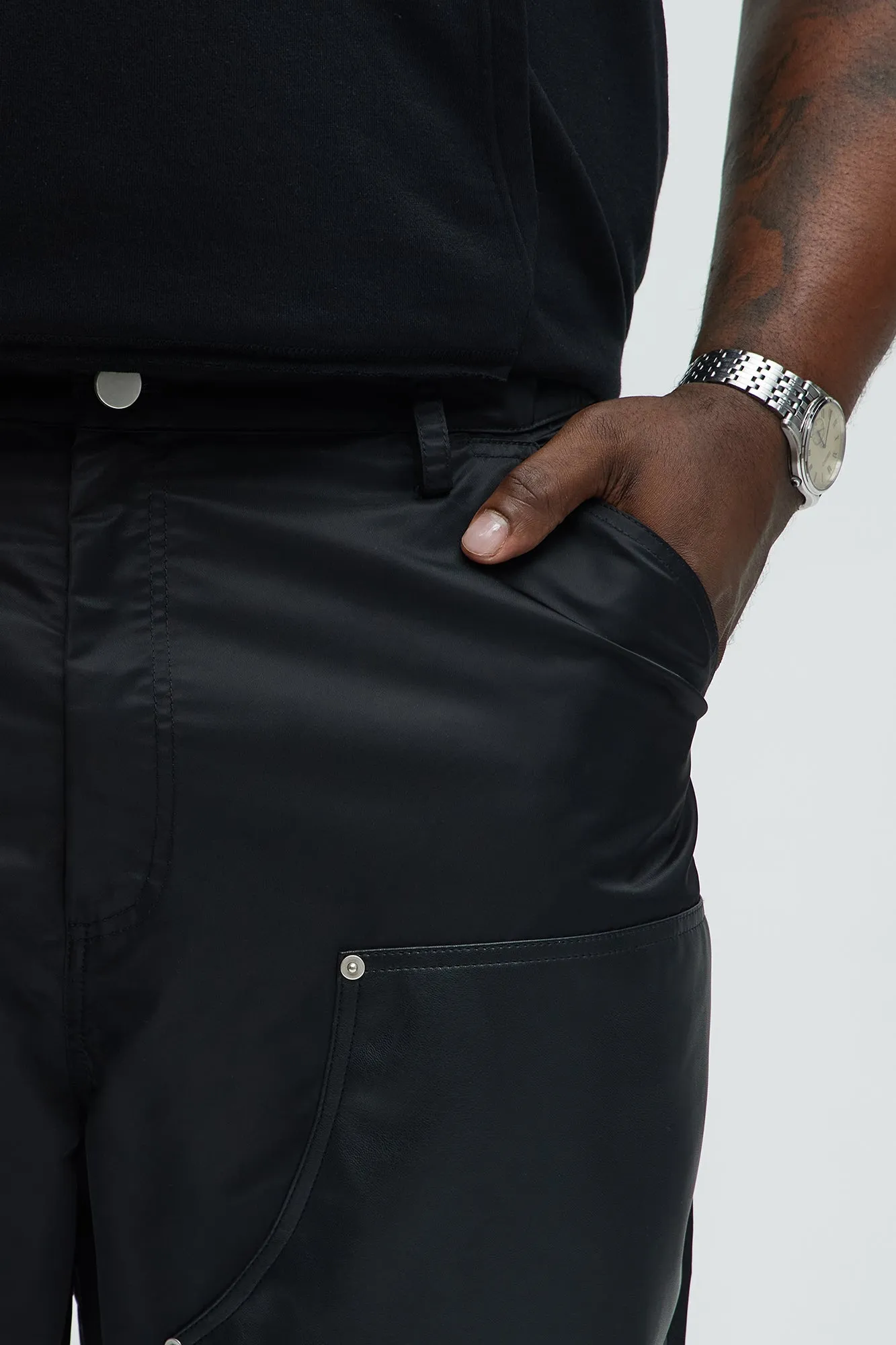 Berlin Carpenter Straight Panel Pants - Black