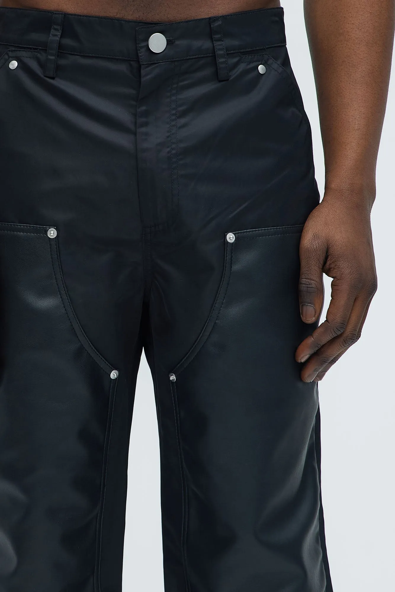 Berlin Carpenter Straight Panel Pants - Black
