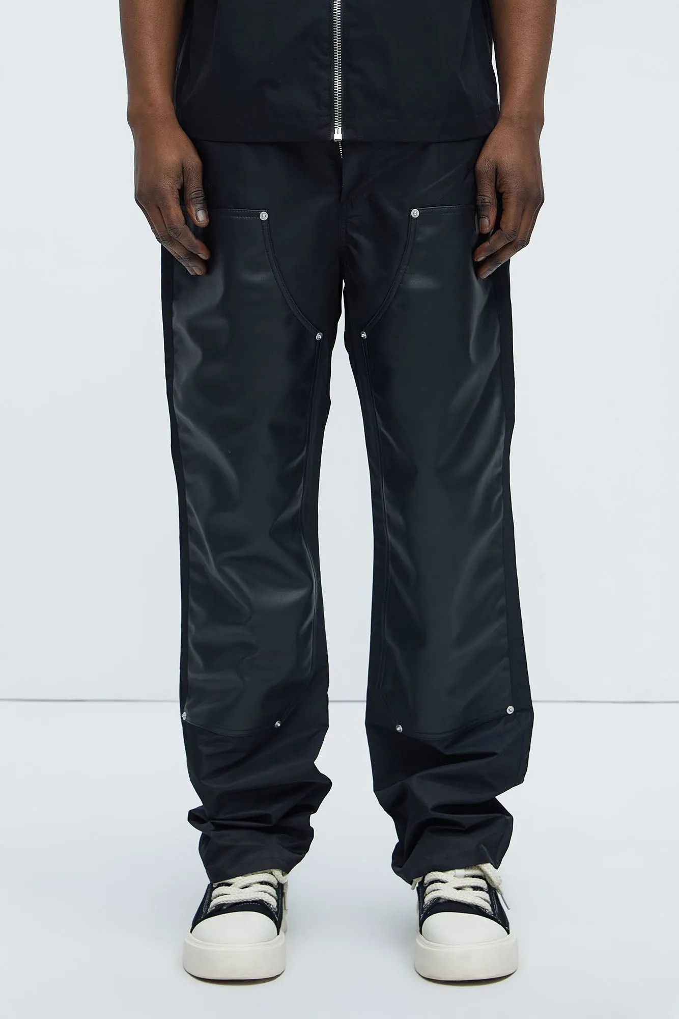 Berlin Carpenter Straight Panel Pants - Black