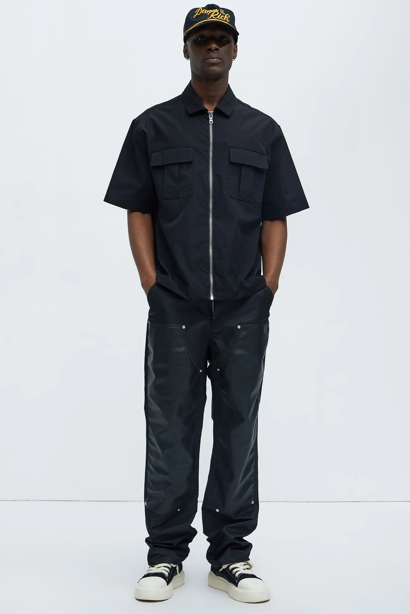 Berlin Carpenter Straight Panel Pants - Black