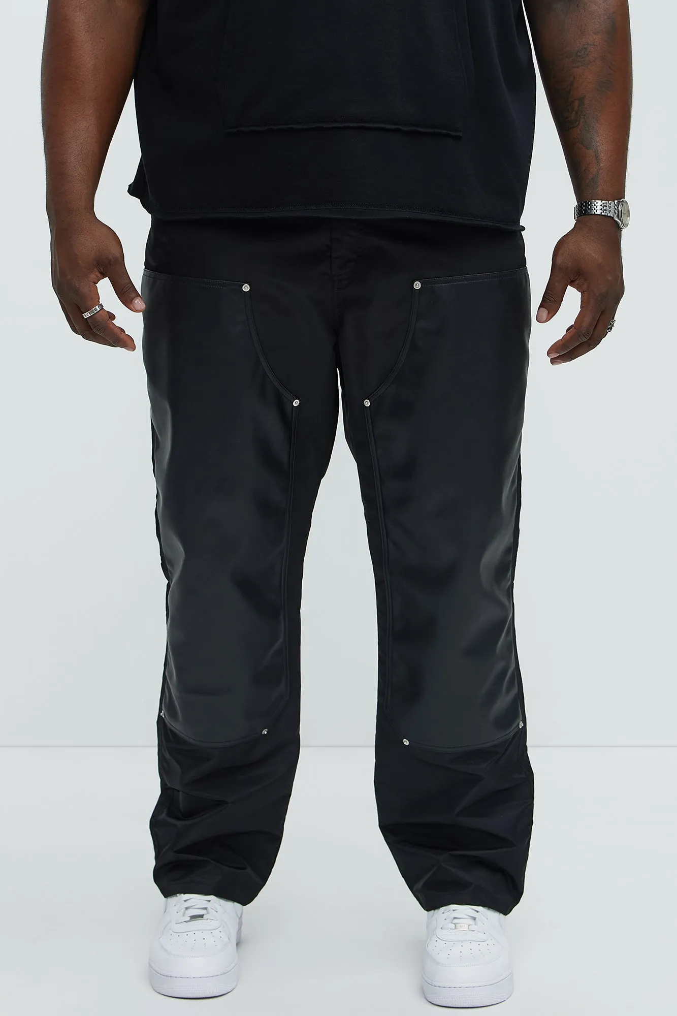 Berlin Carpenter Straight Panel Pants - Black
