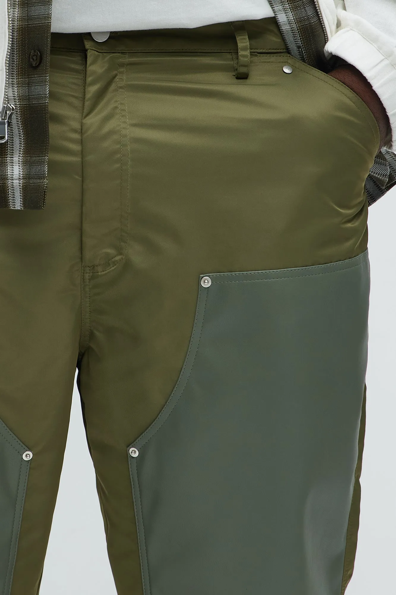 Berlin Carpenter Straight Panel Pants - Olive
