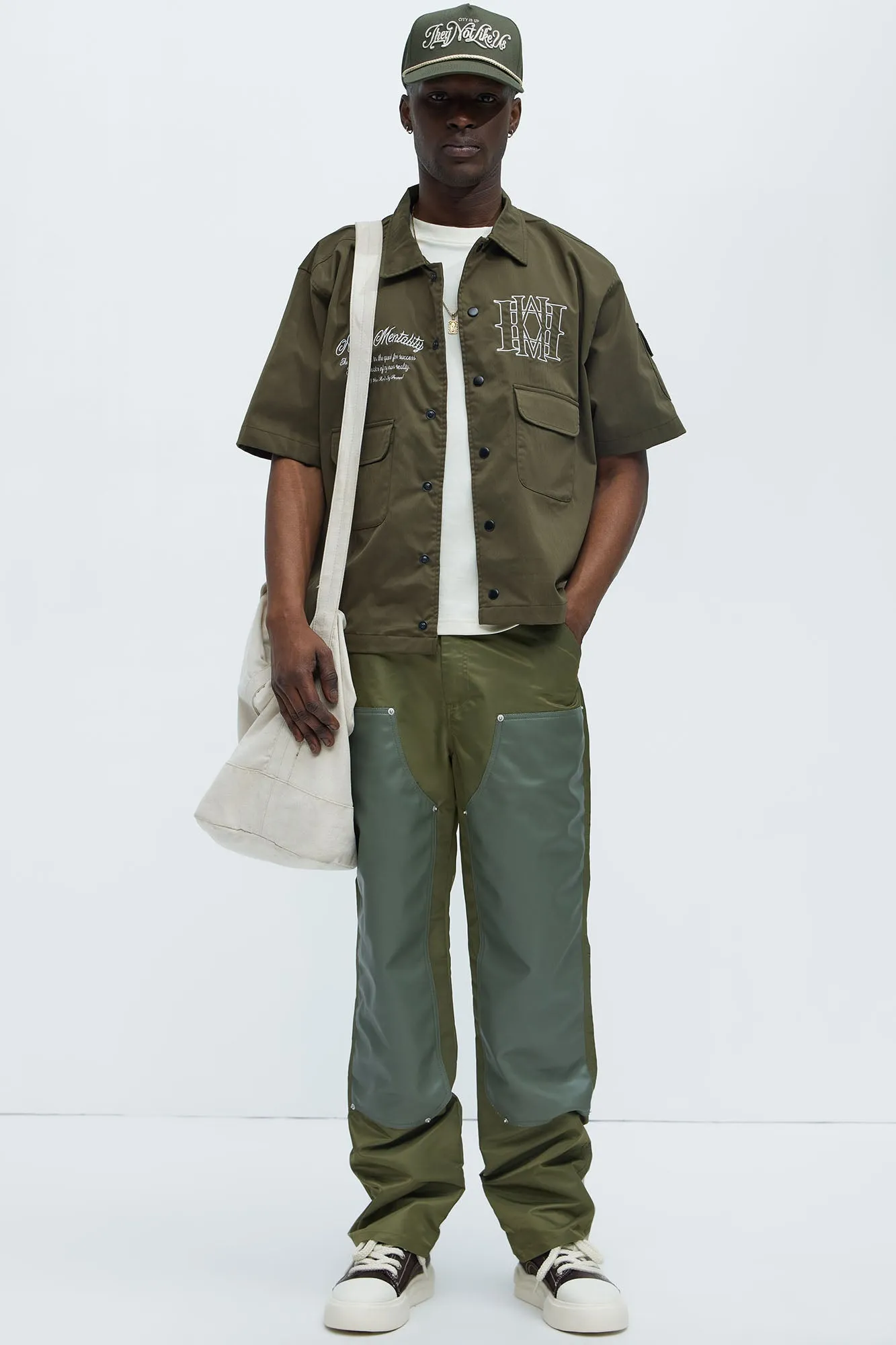 Berlin Carpenter Straight Panel Pants - Olive