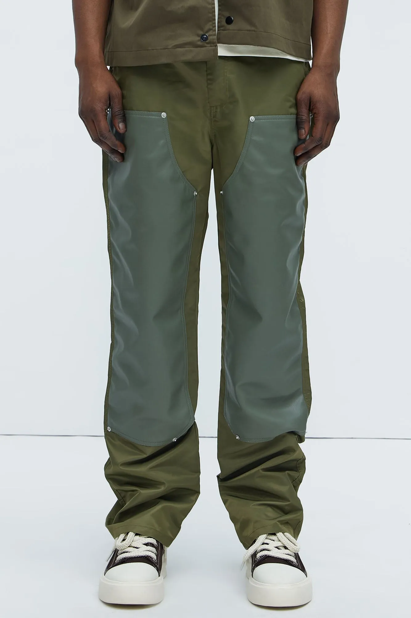 Berlin Carpenter Straight Panel Pants - Olive