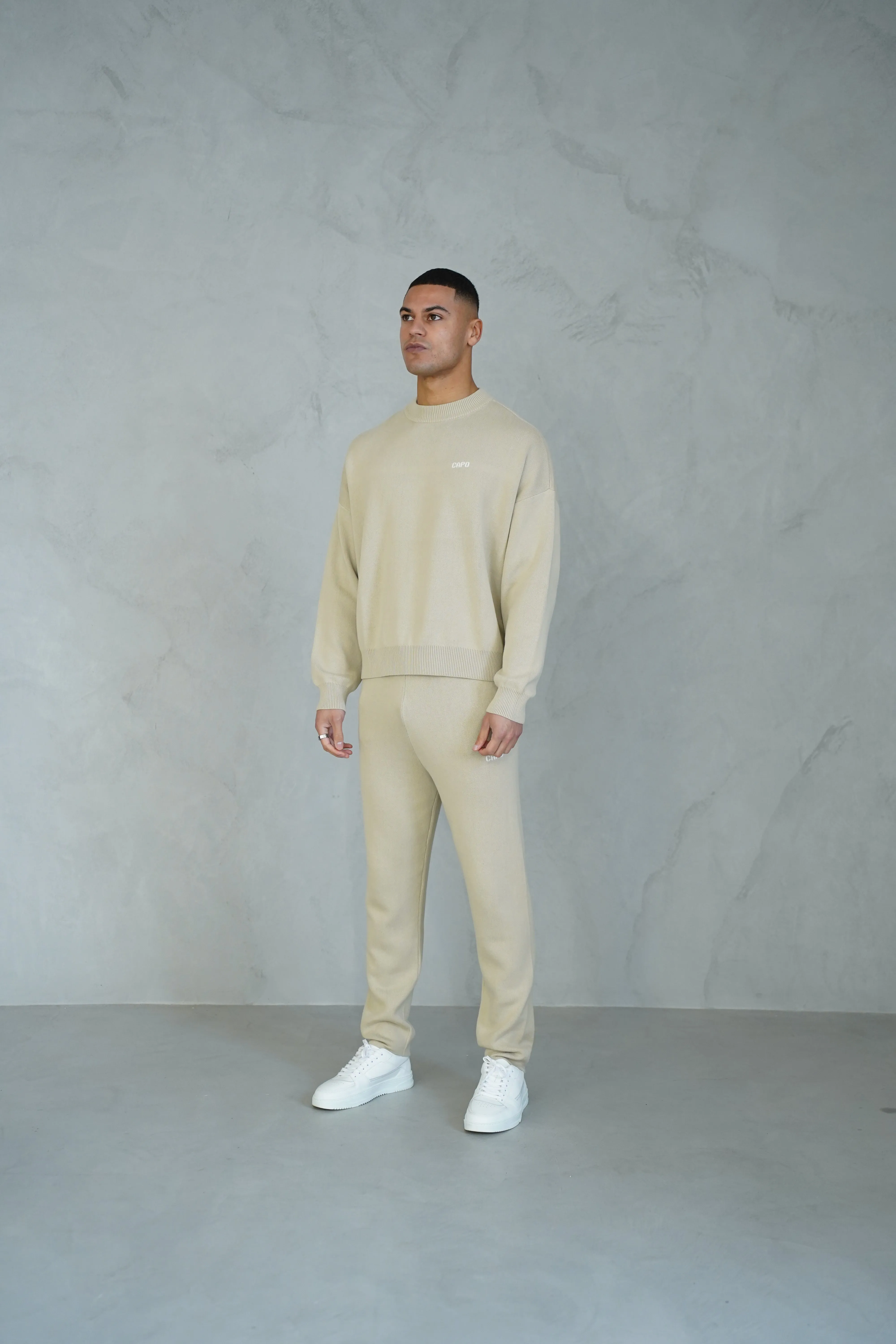 Capo Knitted Joggers - Stone