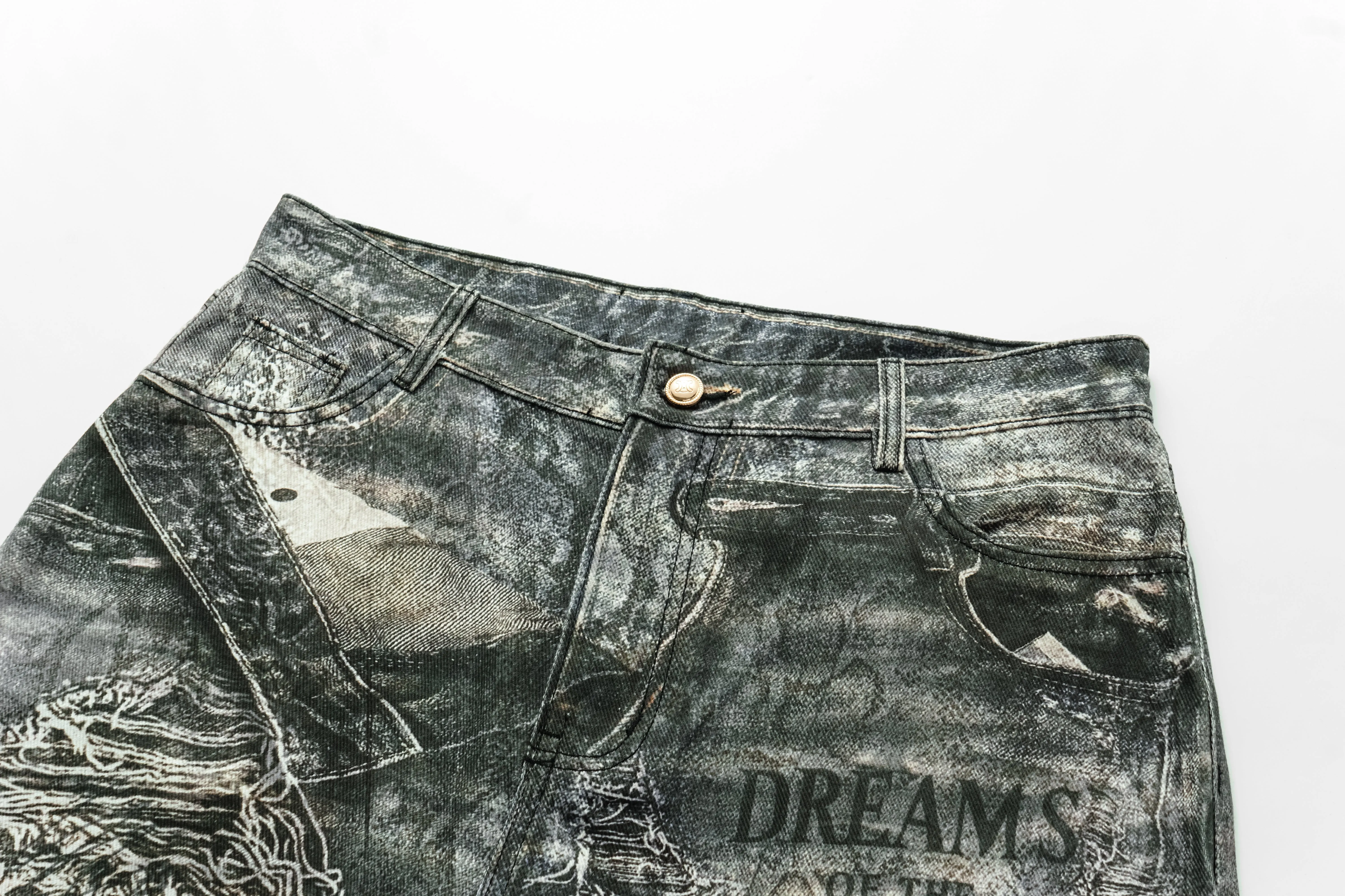 Dom Distressed Graffiti Jeans