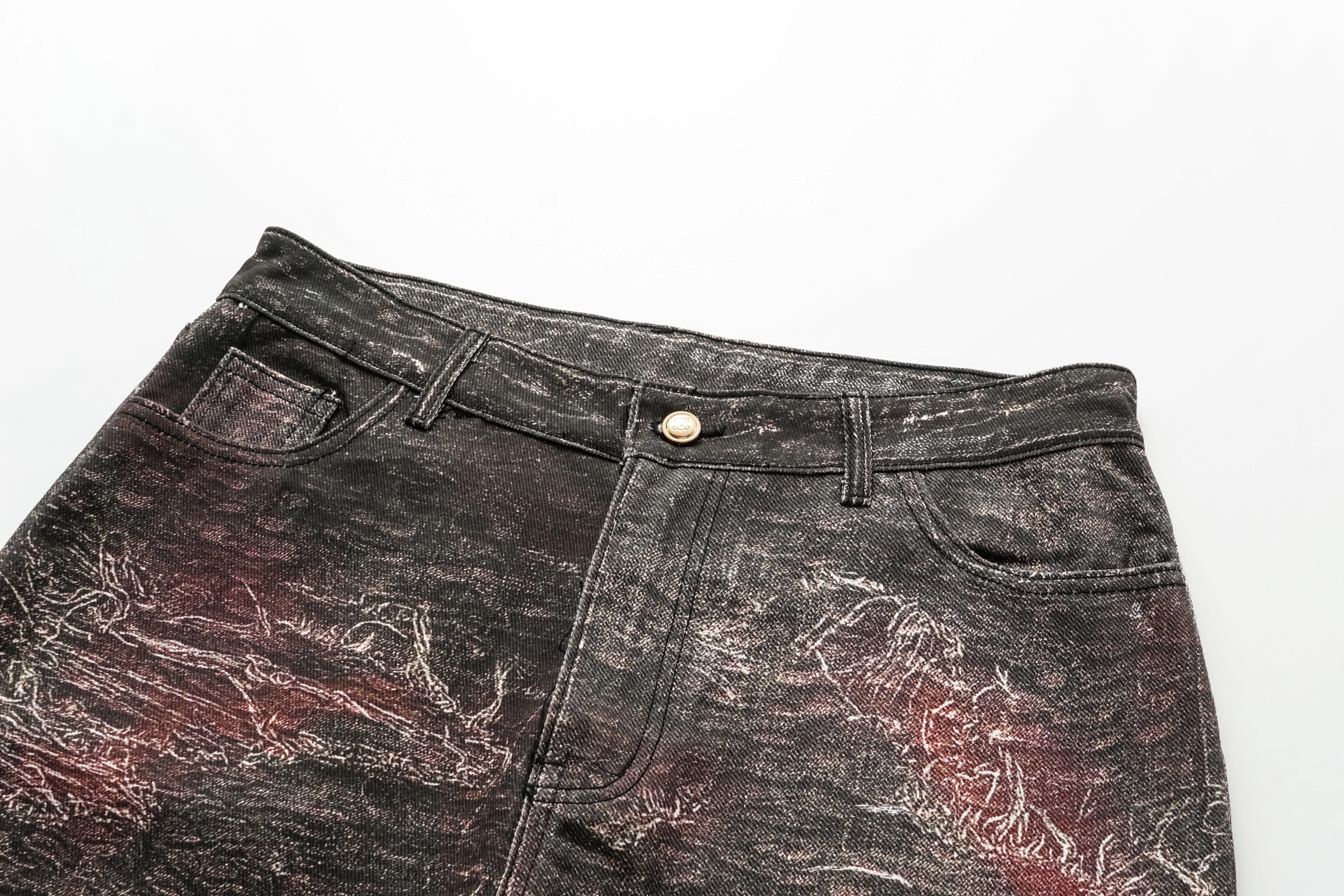 Dom Distressed Red Rust Jeans