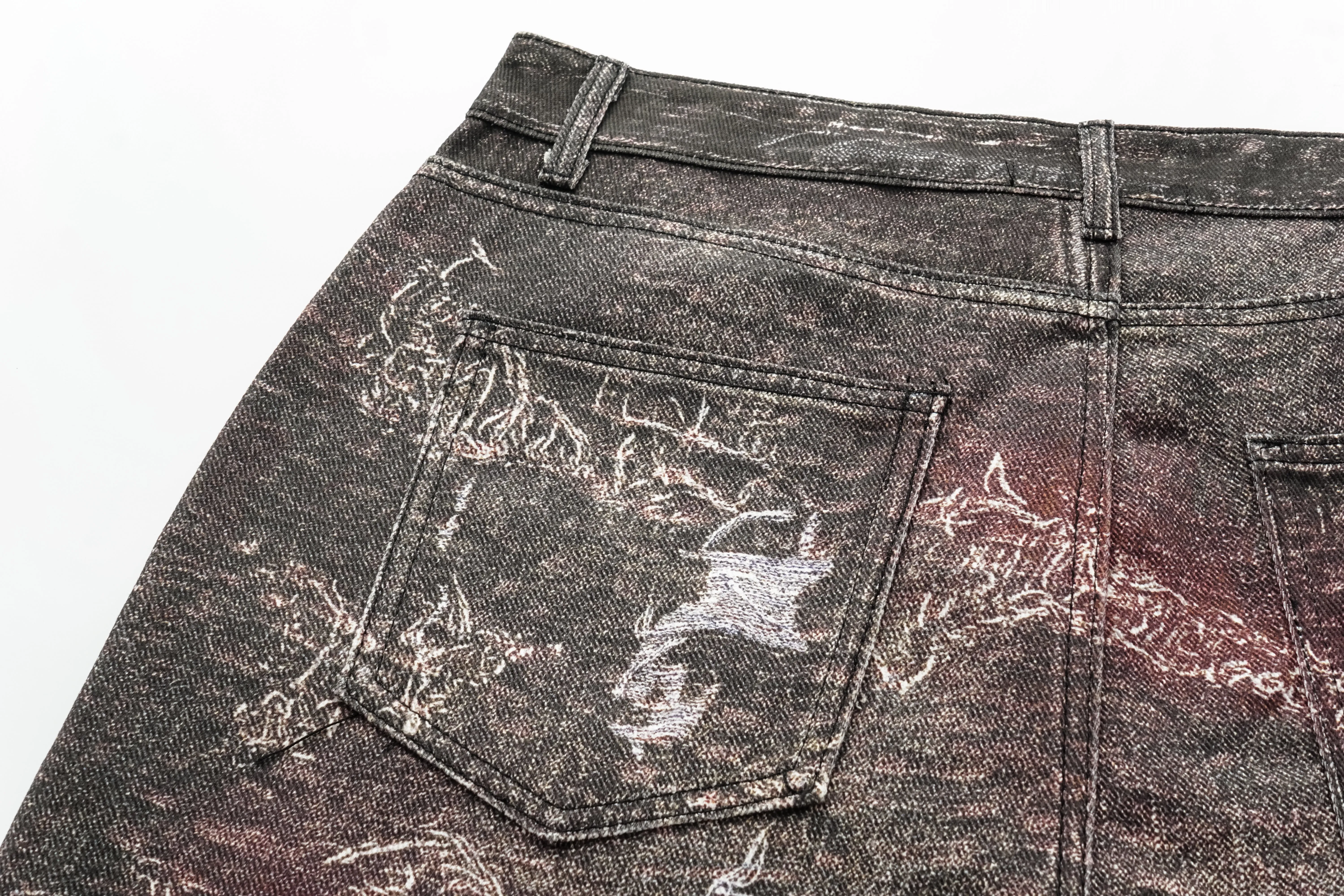 Dom Distressed Red Rust Jeans