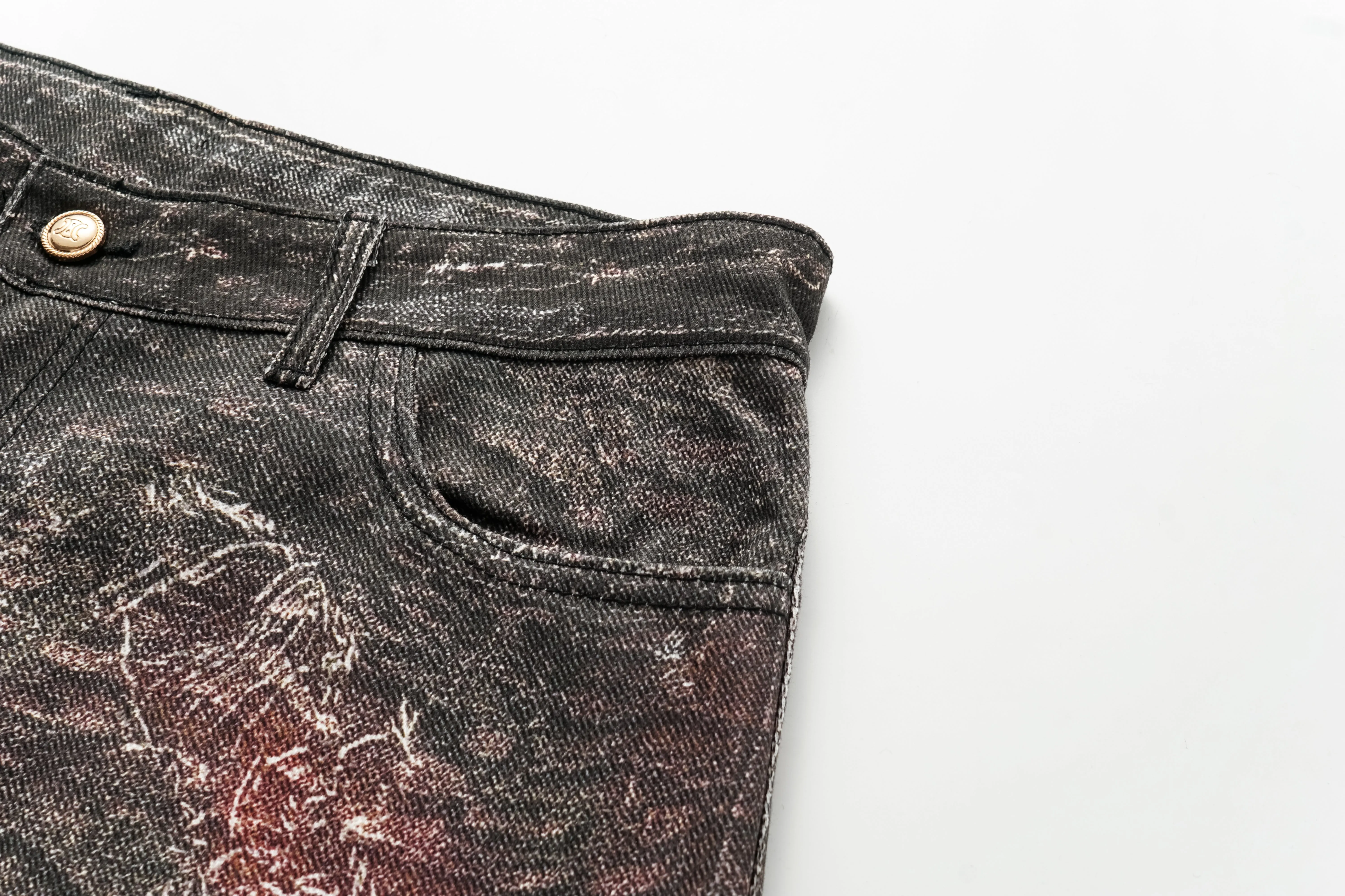 Dom Distressed Red Rust Jeans