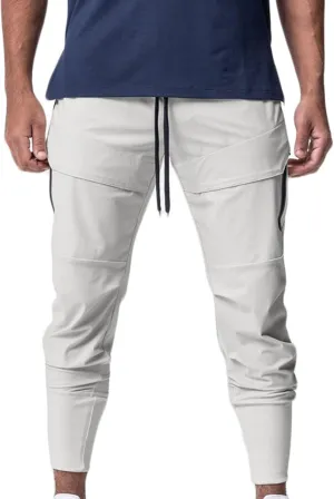 Finelylove Track Pants Men Slim Fit Athletic Jogger Sweatpants Elastic Waist Quick Dry Hiking Pants with Zip Pockets