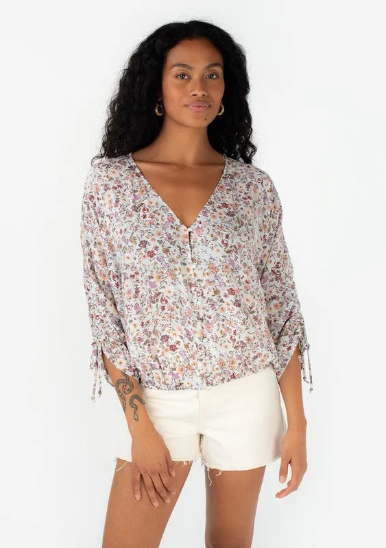 Floral Blouse W/ Dolman Sleeve