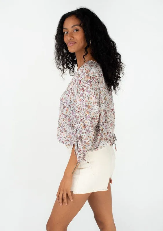 Floral Blouse W/ Dolman Sleeve