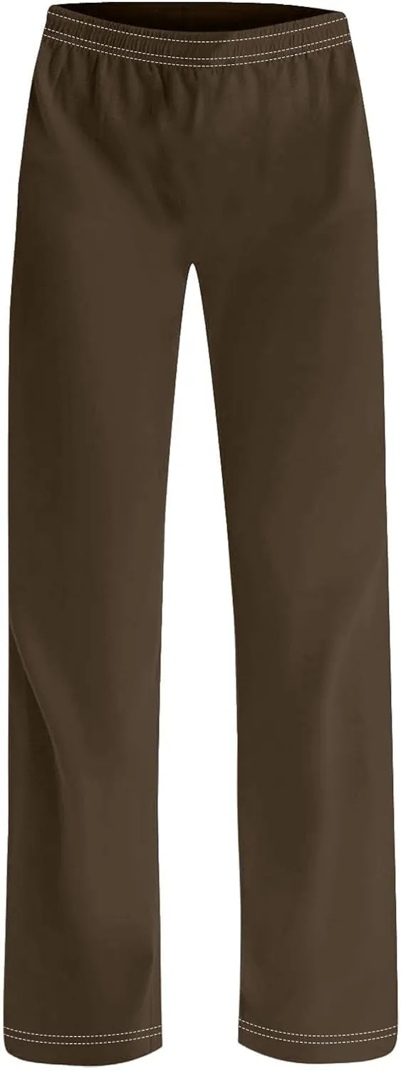 GIERIDUC Pajams Pants for Women Flowy Palazzo Pants Boho High Waist Wide Leg Trousers Summer Beach Lounge Outfits 2025