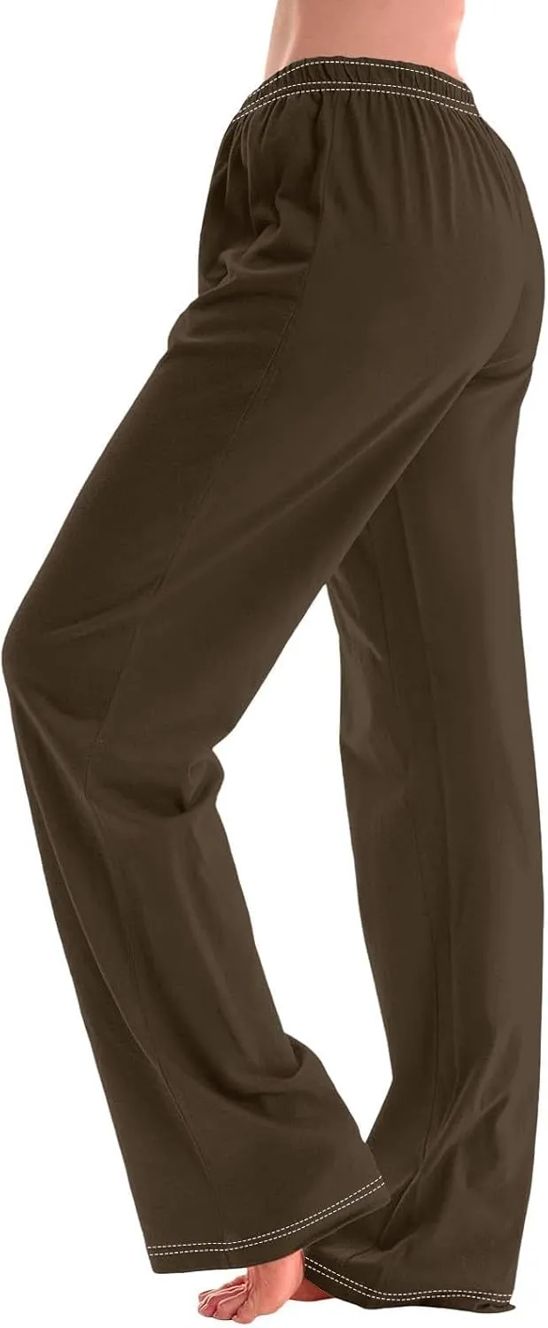 GIERIDUC Pajams Pants for Women Flowy Palazzo Pants Boho High Waist Wide Leg Trousers Summer Beach Lounge Outfits 2025