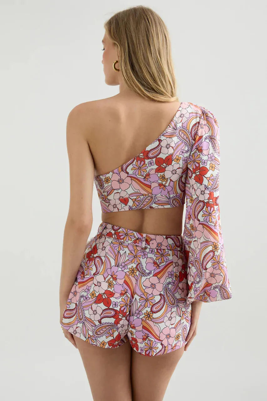 Lilac floral shorts