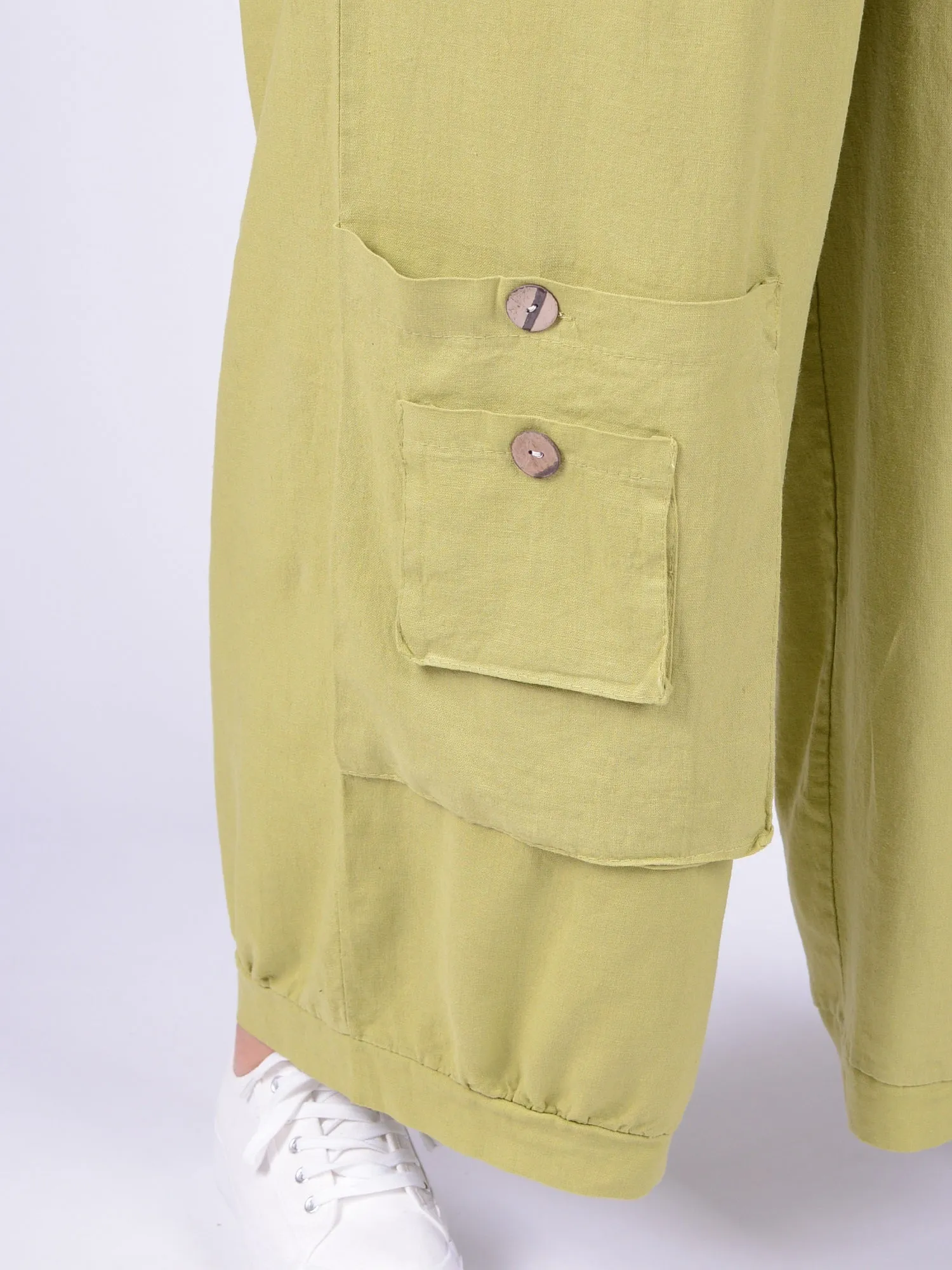 Linen Trousers with button pockets - 10034