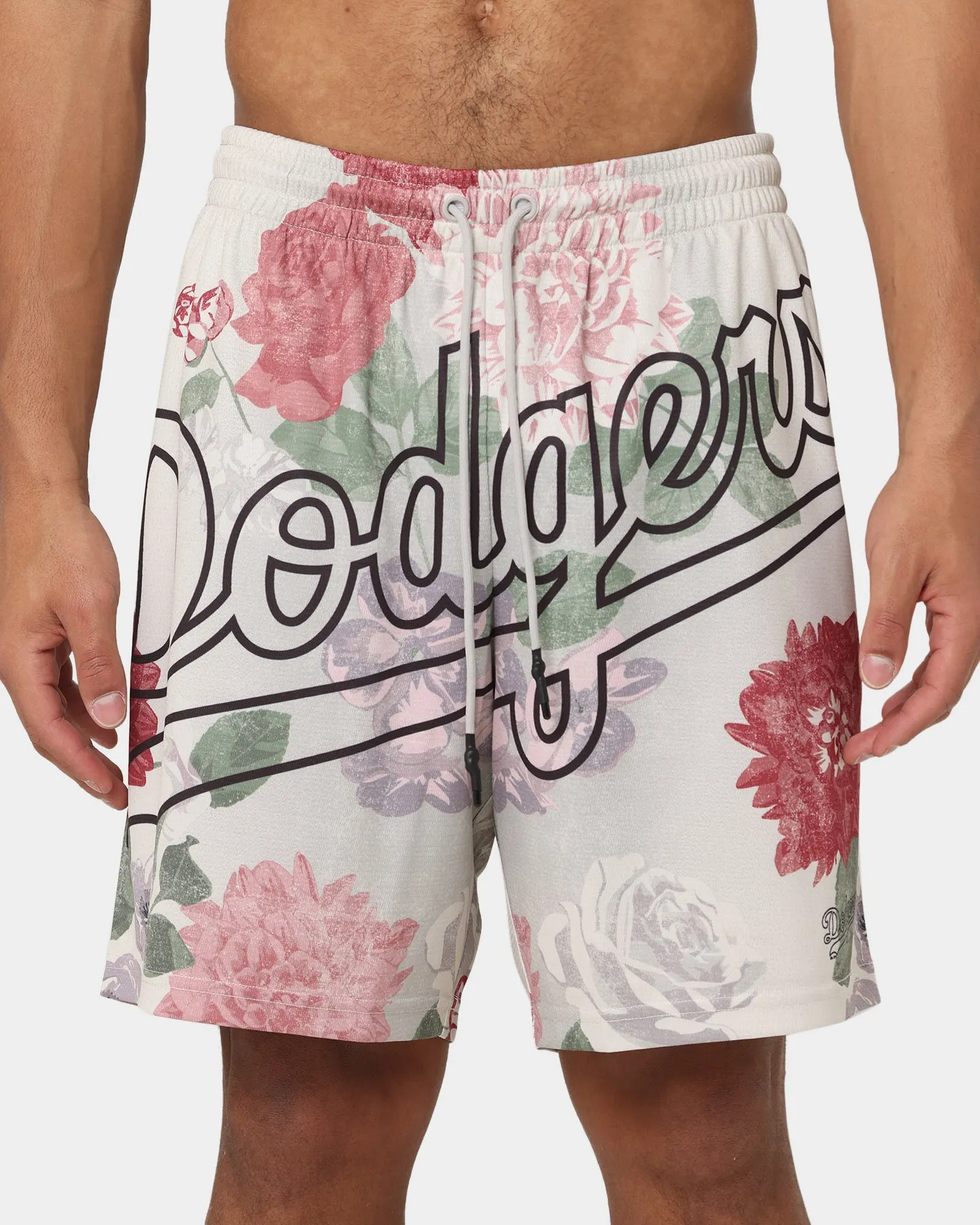 Majestic Athletic Los Angeles Dodgers Digi Floral Camo Shorts Vintage White