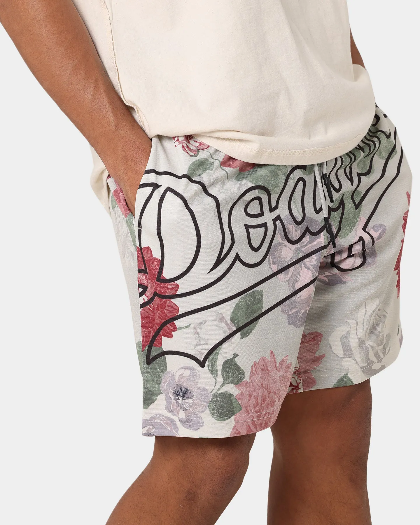 Majestic Athletic Los Angeles Dodgers Digi Floral Camo Shorts Vintage White
