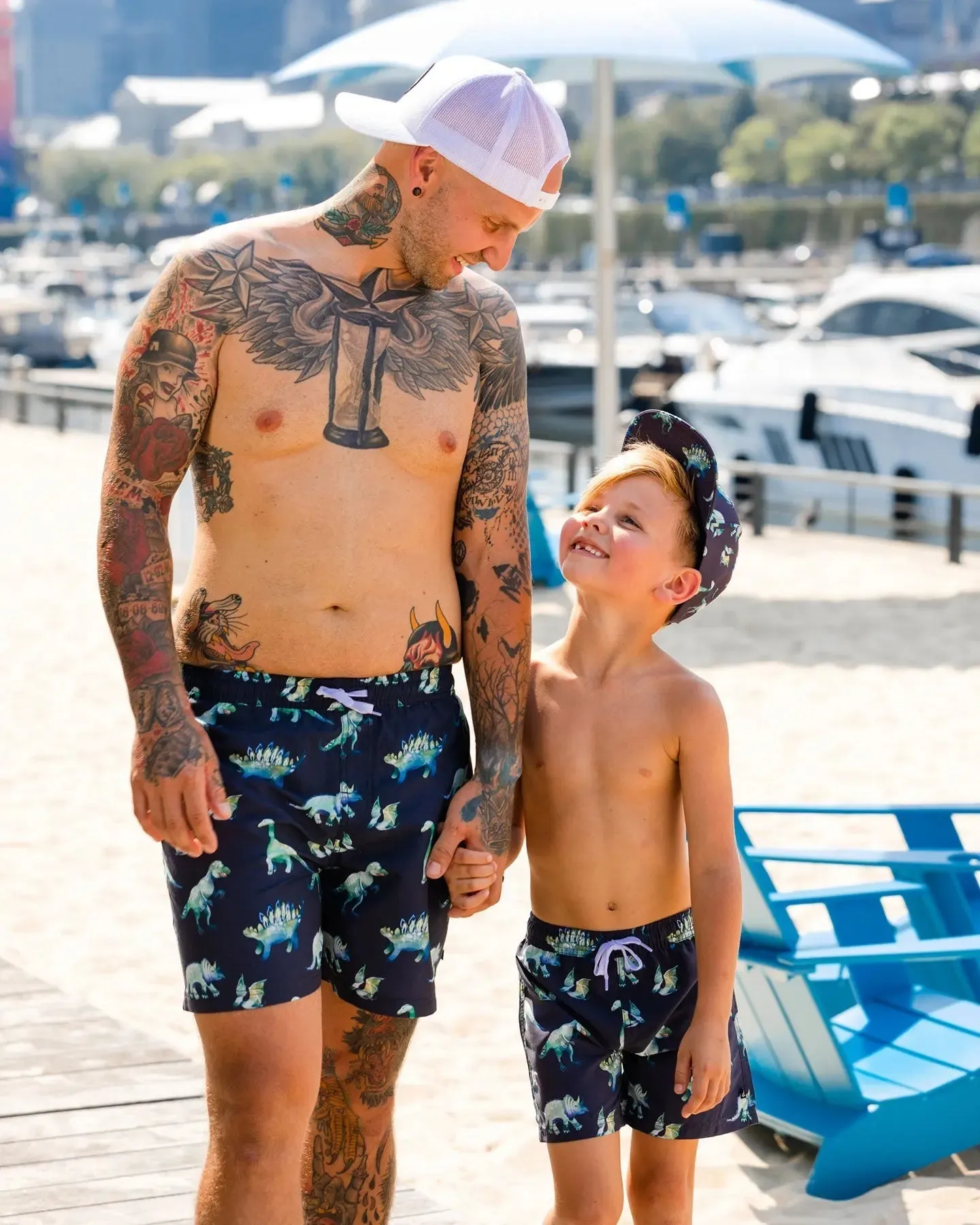Men'S Boardshort Grey Printed Dinosaurs