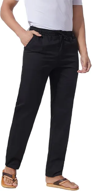 Men's Casual Linen Pants Cotton Drawstring Chino Hiking Pants Summer Yoga Beach Pants Lightweight Trousers for Men