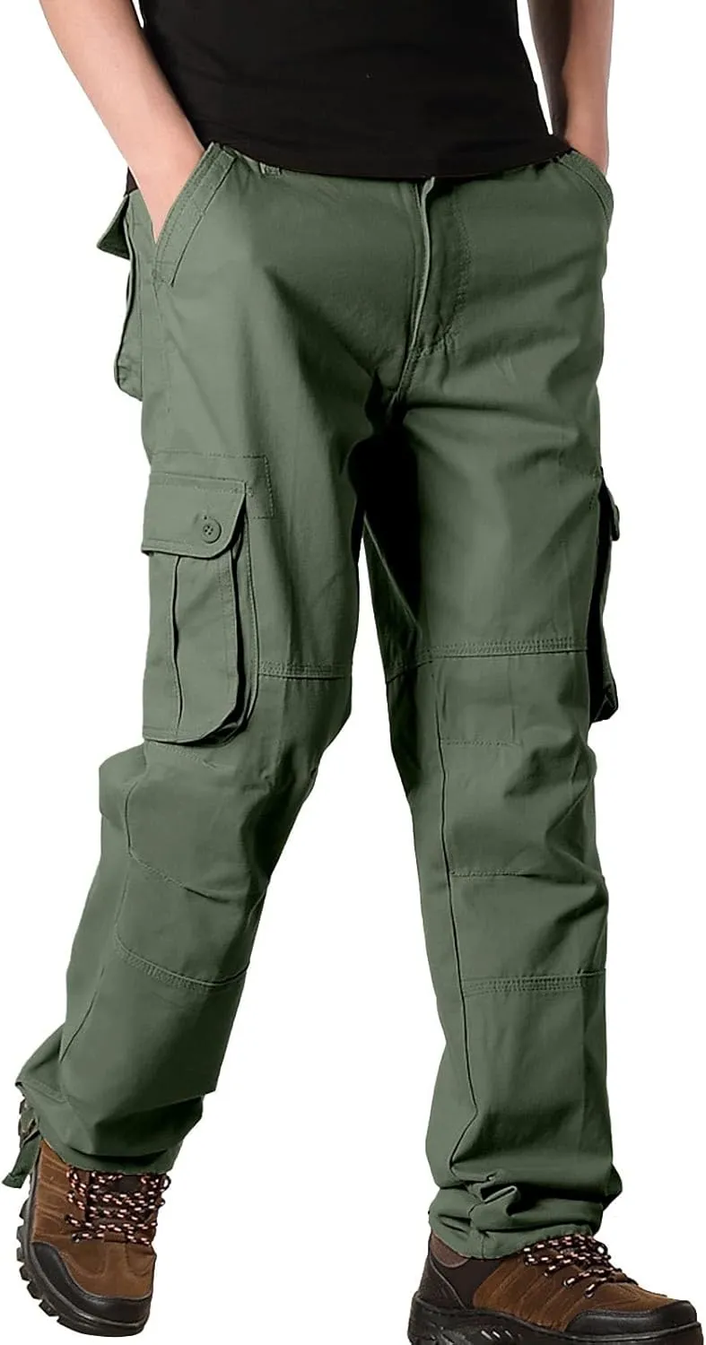 Mens Pants Cargo Drawstring Chino Cargo Pants Lightweight Hiking Pants Outdoor Twill Track Jogging Sweatpants Pants