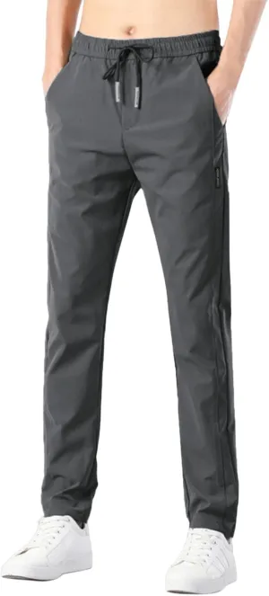 MIDOO Mens Pants Casual Stretch Baggy Elastic Waist Drawstring Sweatpants with Pockets Lightweight Casual Joggers Trousers
