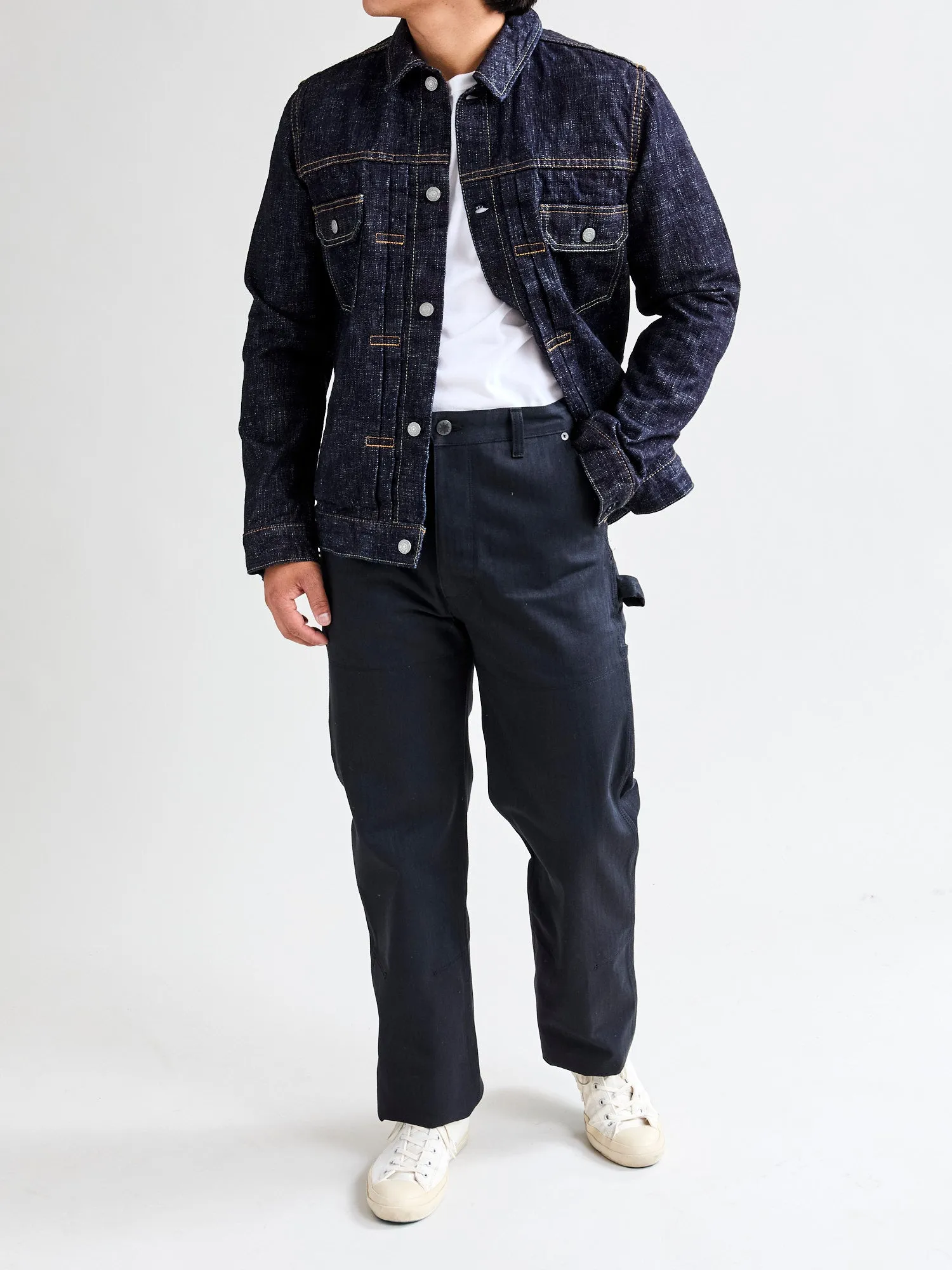 Ortega Pant in Black Herringbone