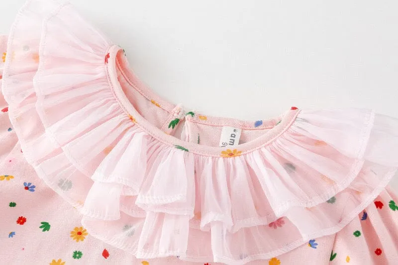 Ruffle Floral Tulle Shorts Two-Piece Set