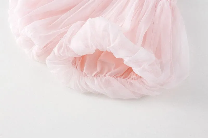 Ruffle Floral Tulle Shorts Two-Piece Set