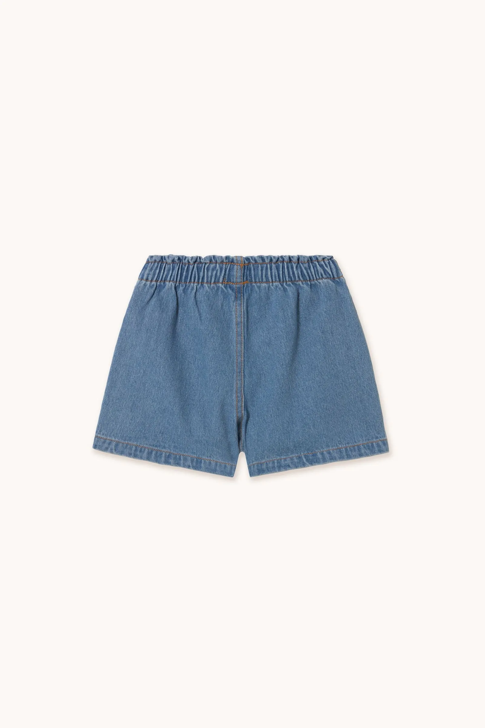 Strawberries Woven Short in Light Blue Denim