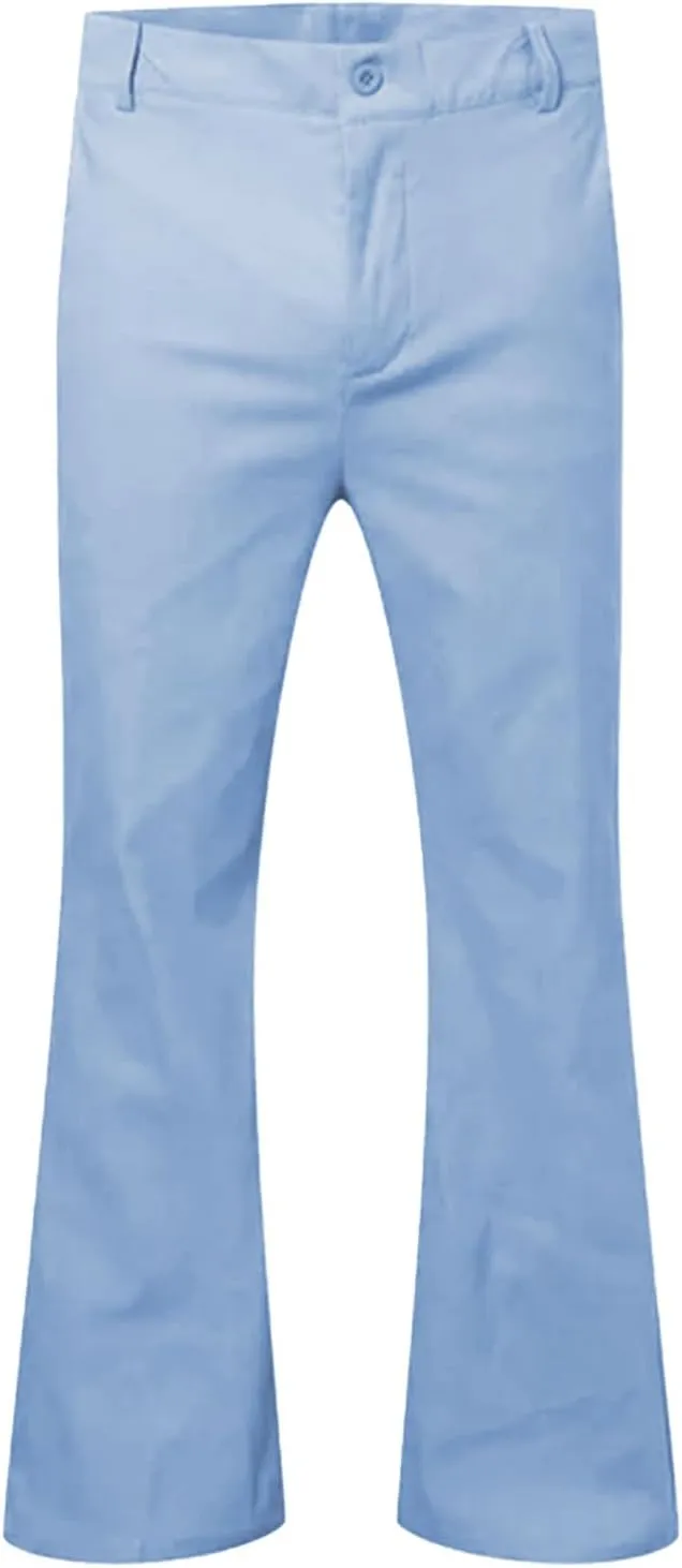Thatrich Suit Pant Men Slim Fit Wide Leg Harem Pant Business Work Casual Trousers Retro Flared Formal Pant Comfy Lightweight