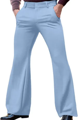 Thatrich Suit Pant Men Slim Fit Wide Leg Harem Pant Business Work Casual Trousers Retro Flared Formal Pant Comfy Lightweight